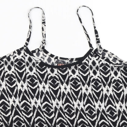 QED London Womens Black Geometric  Basic Tank Size 10