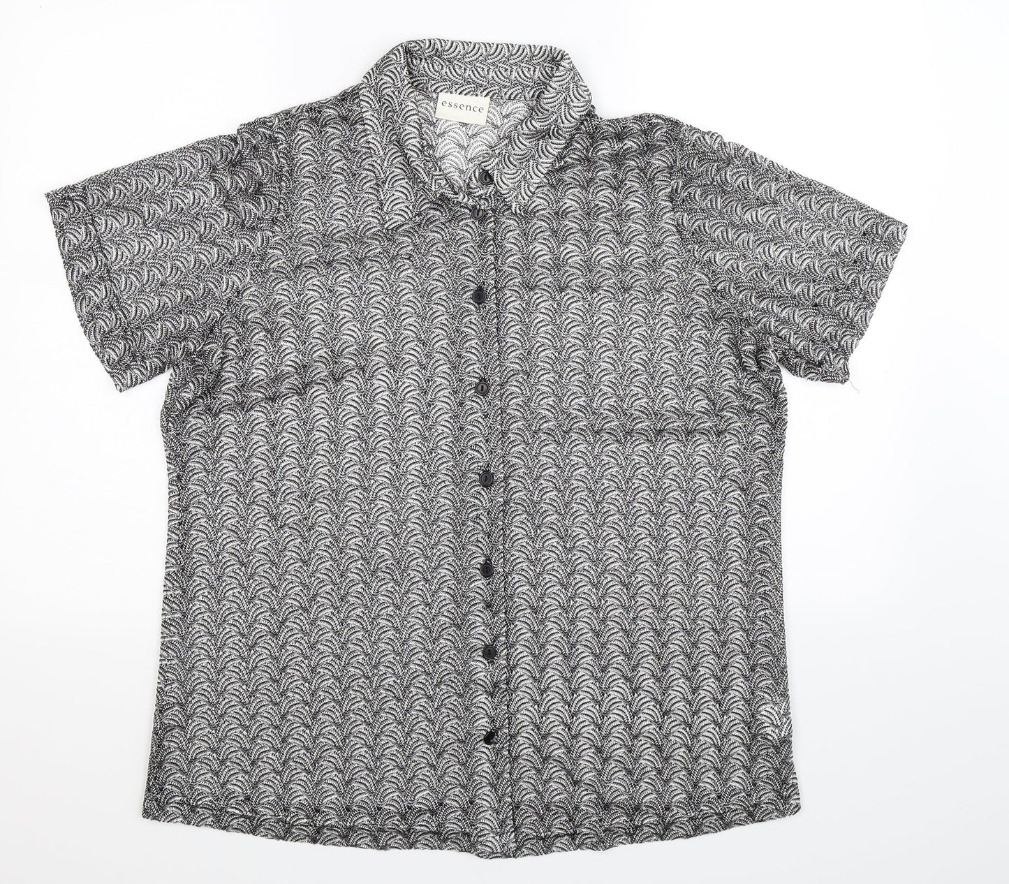 Womens UK Size 16 essence Grey Basic Button-Up