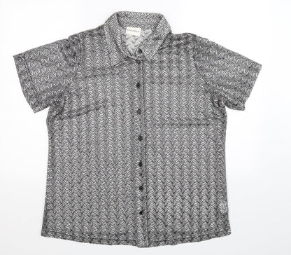 Womens UK Size 16 essence Grey Basic Button-Up