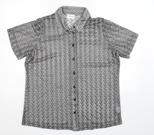 Womens UK Size 16 essence Grey Basic Button-Up
