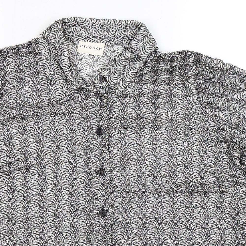 Womens UK Size 16 essence Grey Basic Button-Up