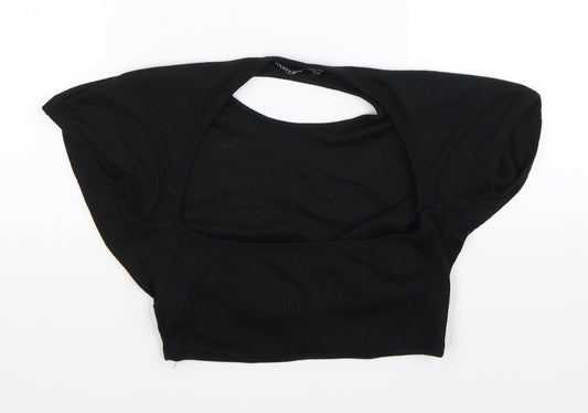 Nasty Gal Womens Black   Cropped T-Shirt Size 10