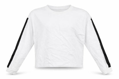 H&M Girls White Striped  Pullover Sweatshirt Size 13-14 Years