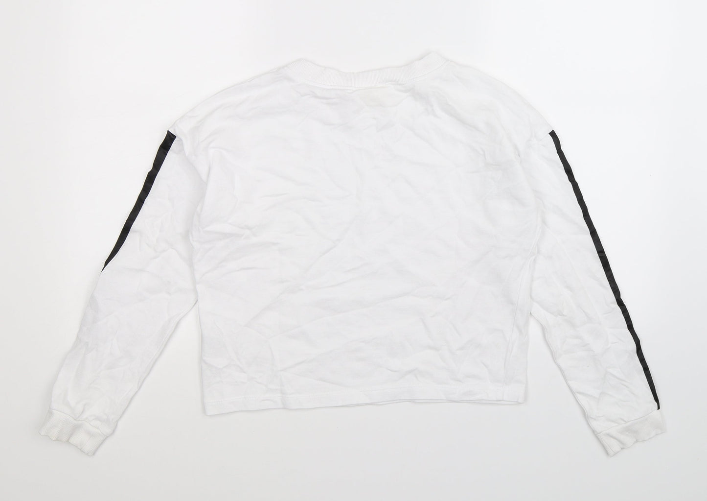 H&M Girls White Striped  Pullover Sweatshirt Size 13-14 Years