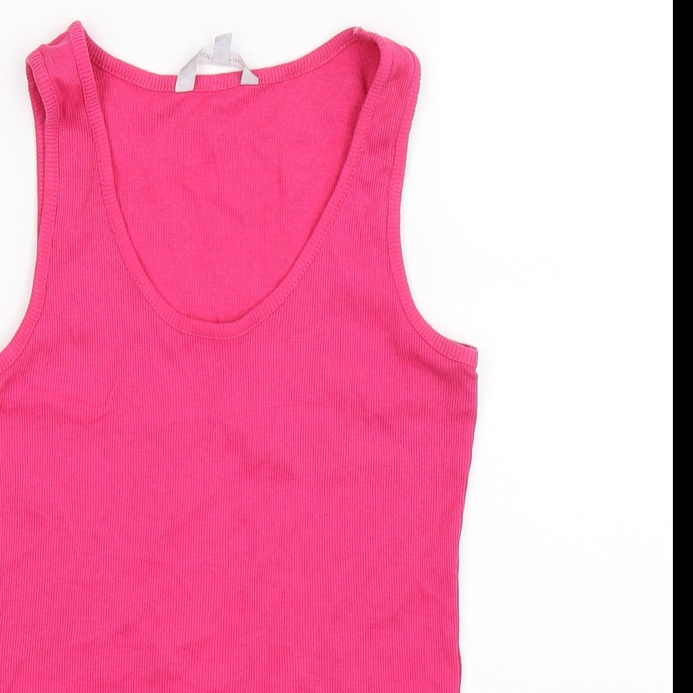 Womens UK Size 12 Red Herring Pink Basic Tank