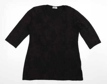 Anne Smith Womens Brown   Basic T-Shirt Size XL
