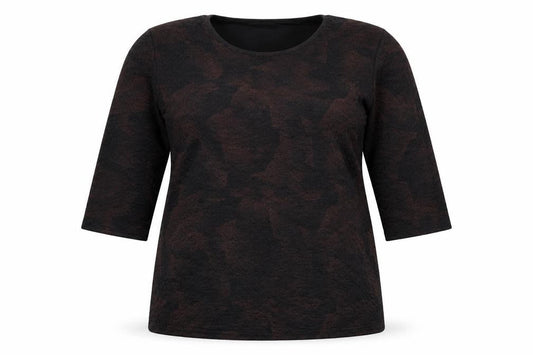 Anne Smith Womens Brown   Basic T-Shirt Size XL