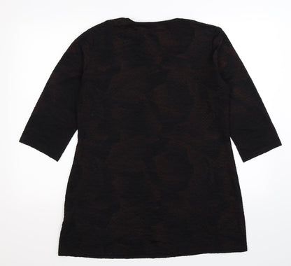 Anne Smith Womens Brown   Basic T-Shirt Size XL