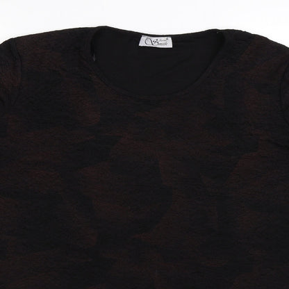 Anne Smith Womens Brown   Basic T-Shirt Size XL
