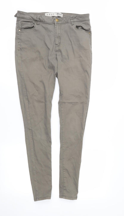 Womens UK Size 10 DenimCo Regular Fit Skinny Brown Jeans
