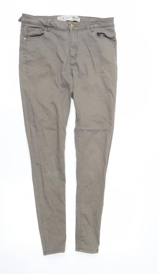 Womens UK Size 10 DenimCo Regular Fit Skinny Brown Jeans