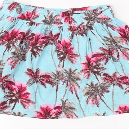 f7f Girls Blue Floral  Pleated Skirt Size 8-9 Years