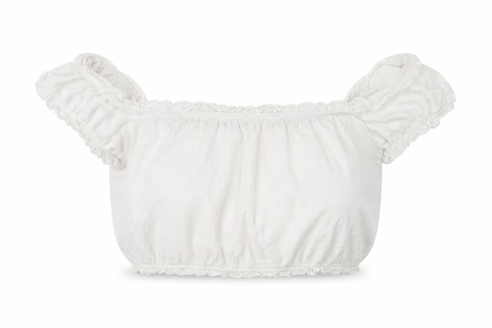 Womens UK Size 8 New Look White Cropped Blouse