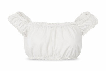 Womens UK Size 8 New Look White Cropped Blouse