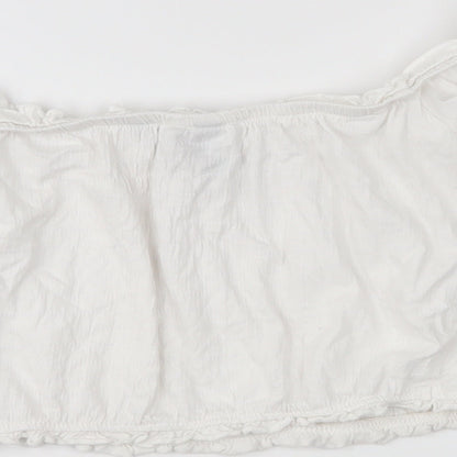 Womens UK Size 8 New Look White Cropped Blouse