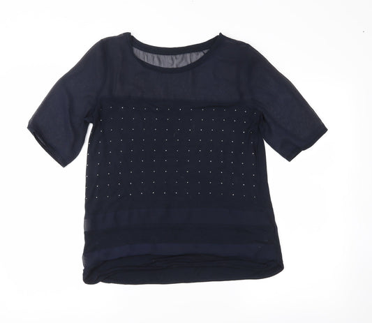 Womens UK Size 10 NEXT Blue Basic Blouse