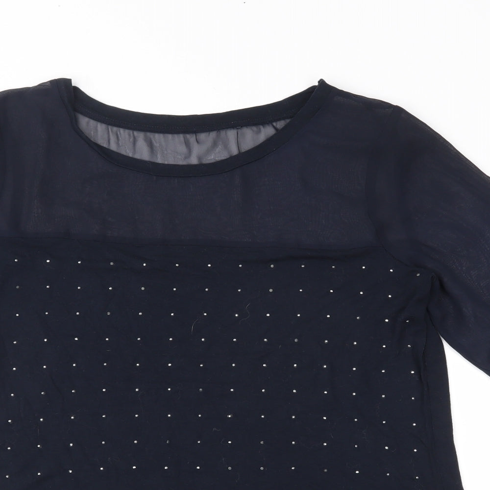 Womens UK Size 10 NEXT Blue Basic Blouse