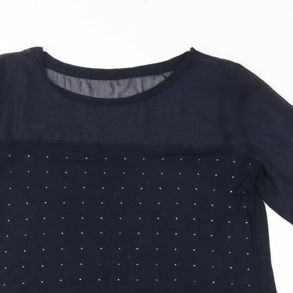 Womens UK Size 10 NEXT Blue Basic Blouse