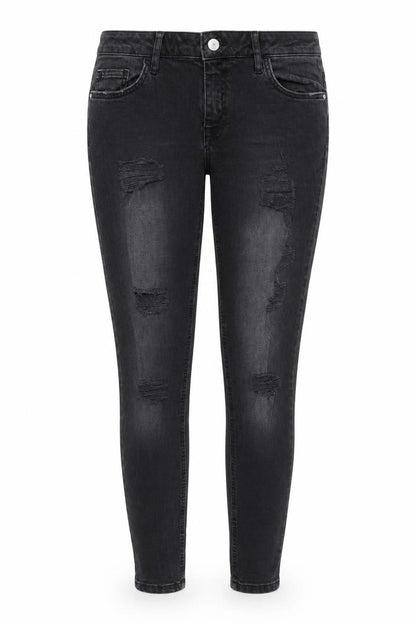 Womens UK Size 12 DenimCo Regular Fit Skinny Black Jeans