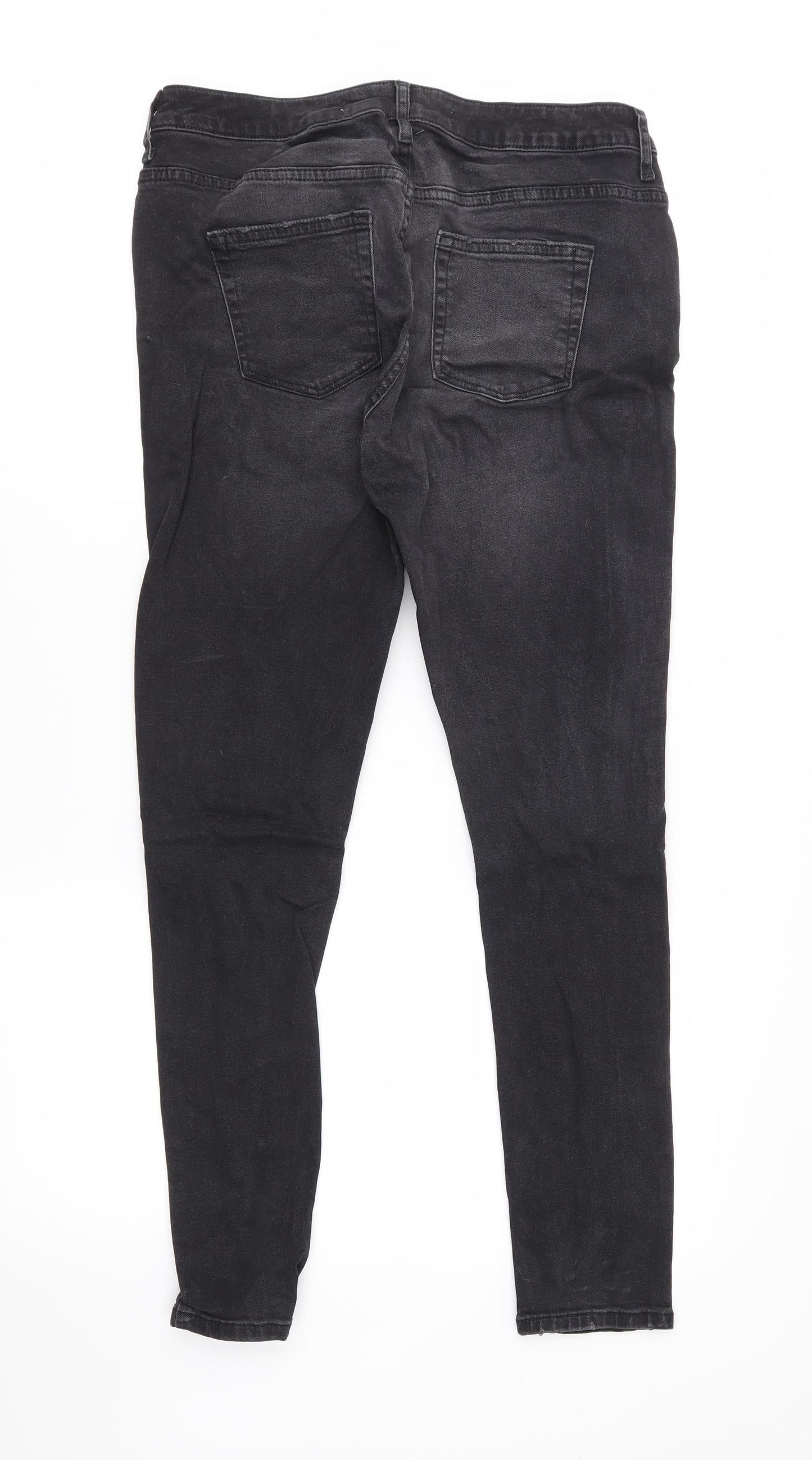 Womens UK Size 12 DenimCo Regular Fit Skinny Black Jeans