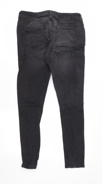Womens UK Size 12 DenimCo Regular Fit Skinny Black Jeans