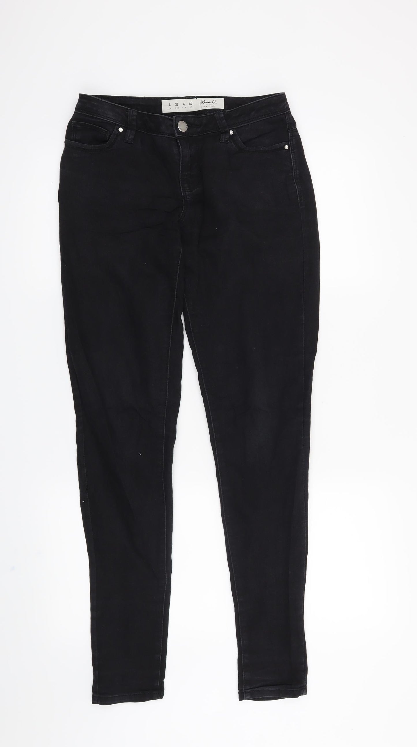 Denim & Co. Womens Black   Skinny Jeans Size 8 L29 in