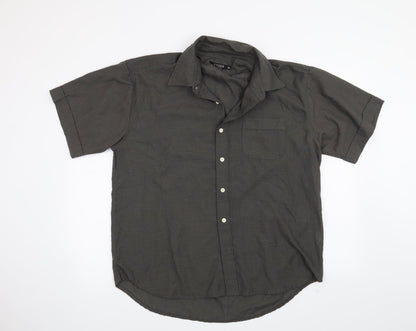 Mens UK Size XL Creed Grey  Button-Up Short Sleeve Casual Shirt