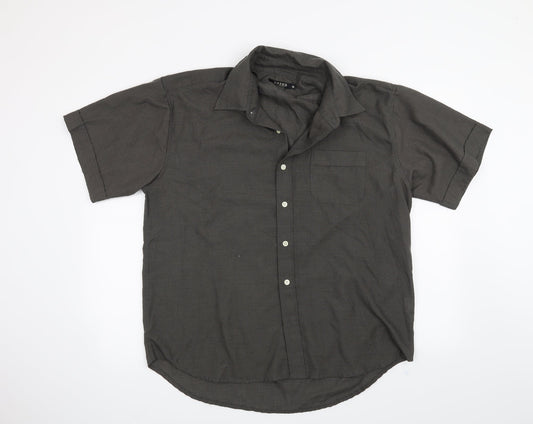 Mens UK Size XL Creed Grey  Button-Up Short Sleeve Casual Shirt
