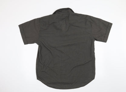 Mens UK Size XL Creed Grey  Button-Up Short Sleeve Casual Shirt