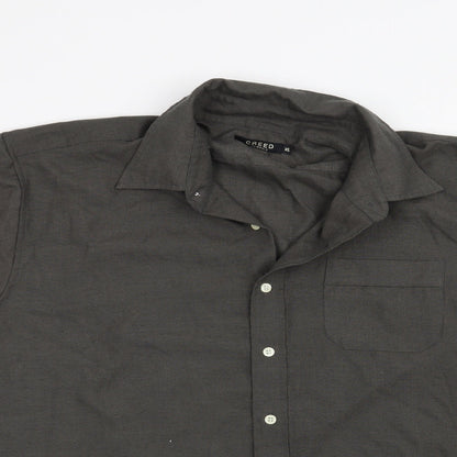 Mens UK Size XL Creed Grey  Button-Up Short Sleeve Casual Shirt