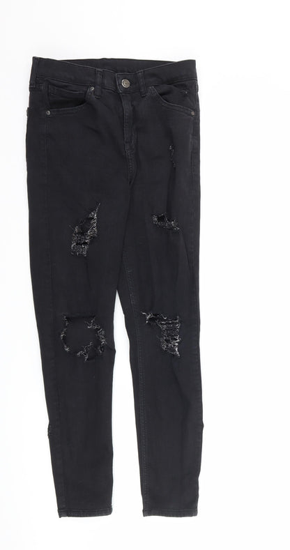 Topshop Womens Black  Denim Skinny Jeans Size 28 L30 in