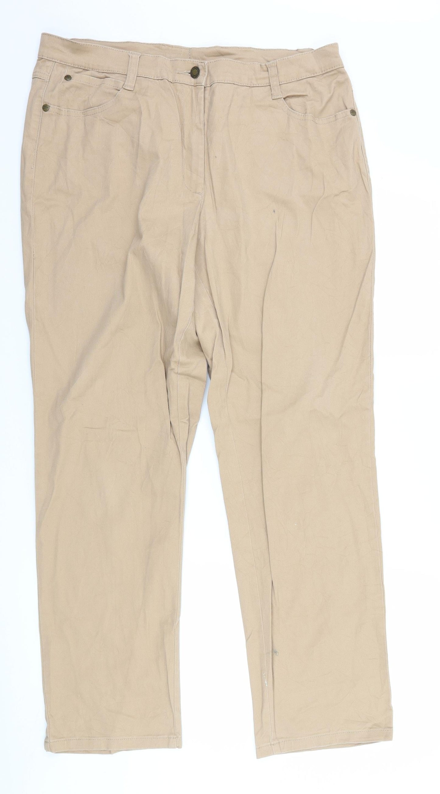 Womens UK Size 36 in Preworn Regular Fit Chino Brown Trousers