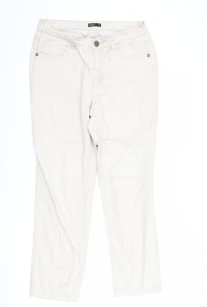 Laura Torelli collection Womens Ivory  Denim Straight Jeans Size 10 L27 in