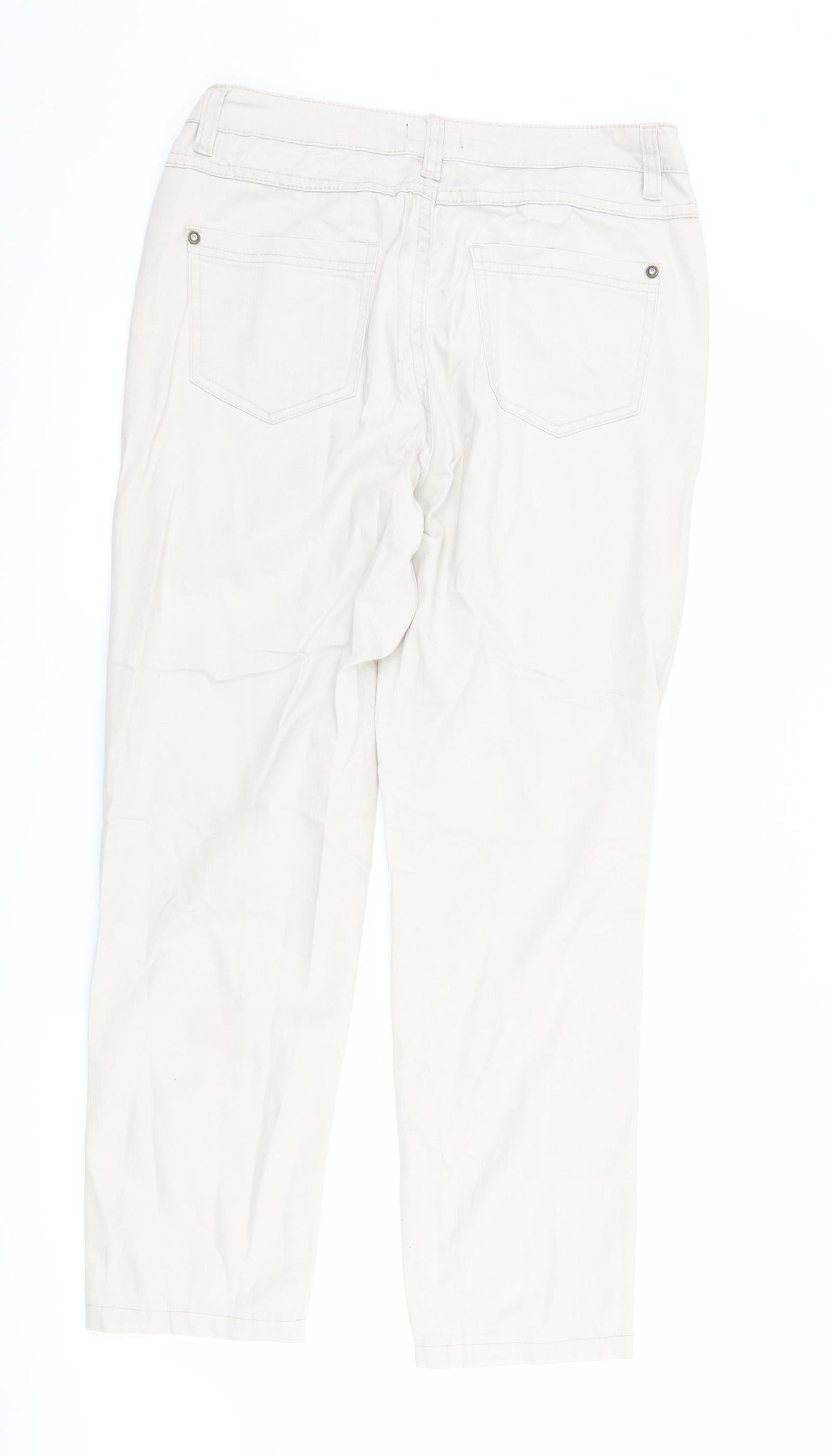 Laura Torelli collection Womens Ivory  Denim Straight Jeans Size 10 L27 in