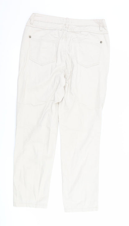Laura Torelli collection Womens Ivory  Denim Straight Jeans Size 10 L27 in