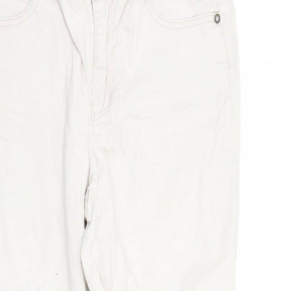 Laura Torelli collection Womens Ivory  Denim Straight Jeans Size 10 L27 in