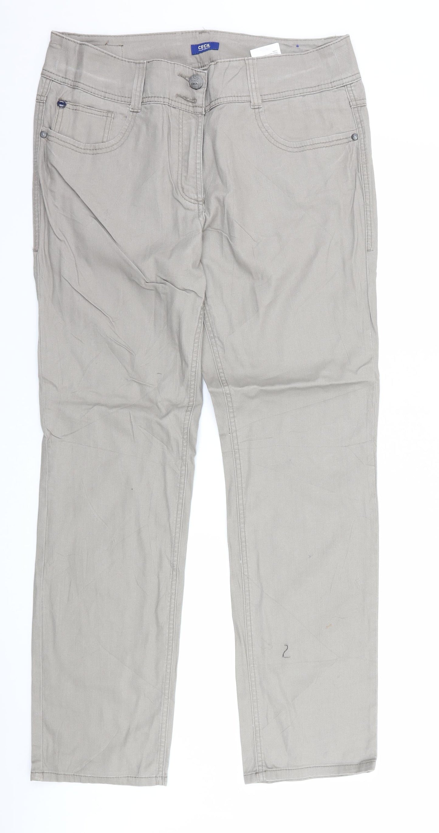 Womens UK Size 36 in Cecil Regular Fit Straight Brown Jeans
