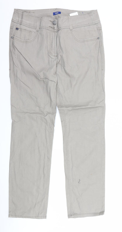 Womens UK Size 36 in Cecil Regular Fit Straight Brown Jeans