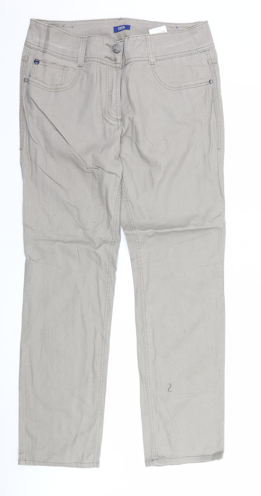 Womens UK Size 36 in Cecil Regular Fit Straight Brown Jeans