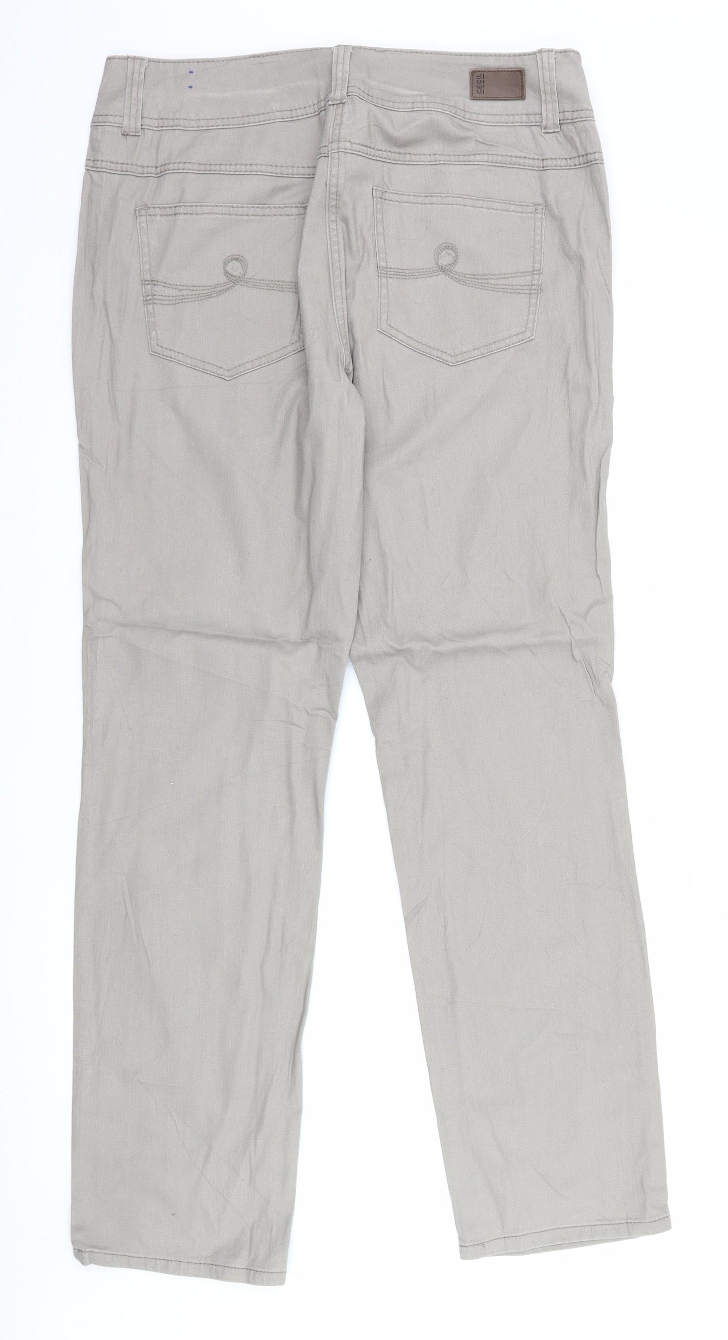 Womens UK Size 36 in Cecil Regular Fit Straight Brown Jeans