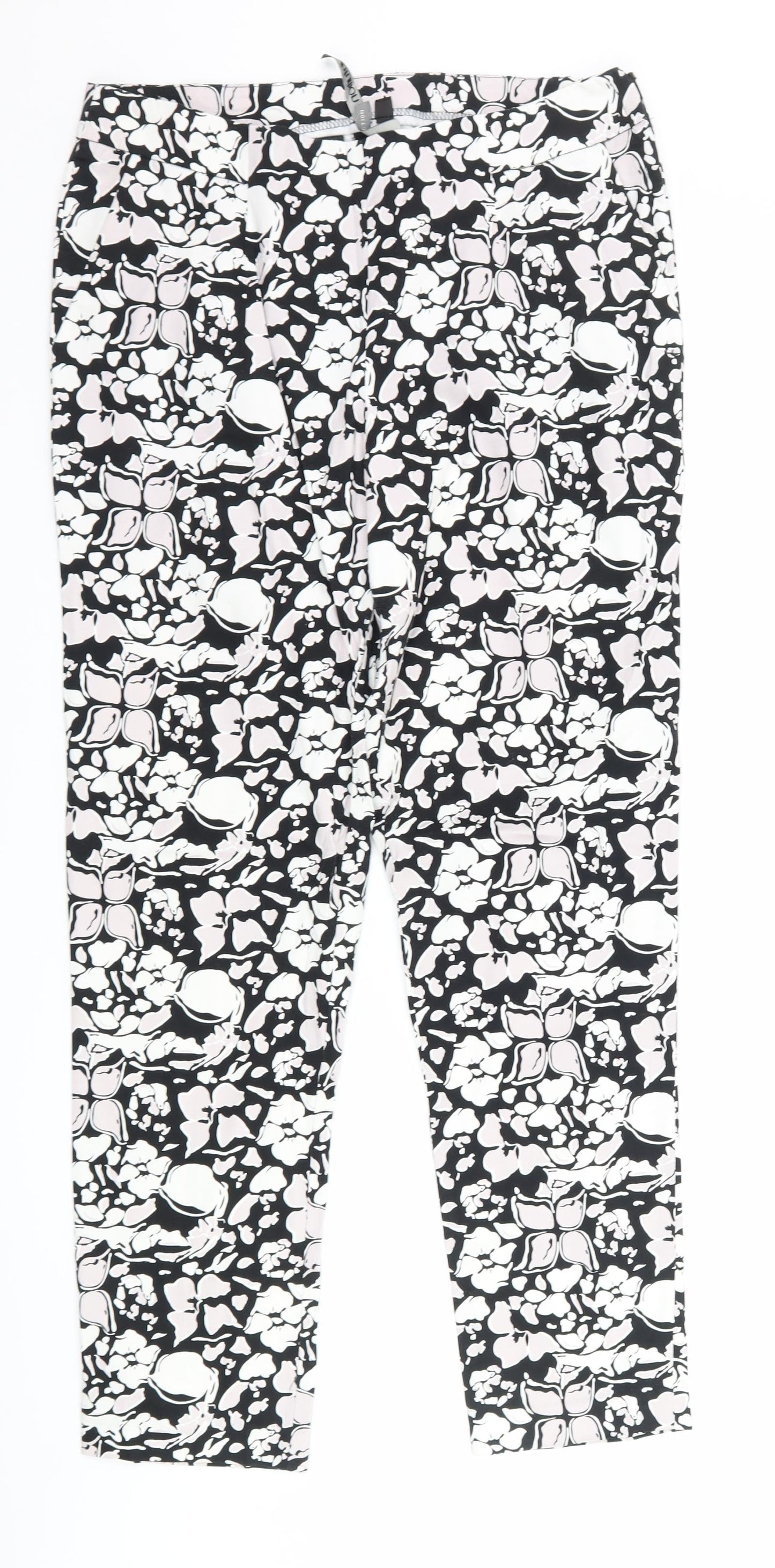 intution Womens Black Floral  Trousers  Size 12 L28 in