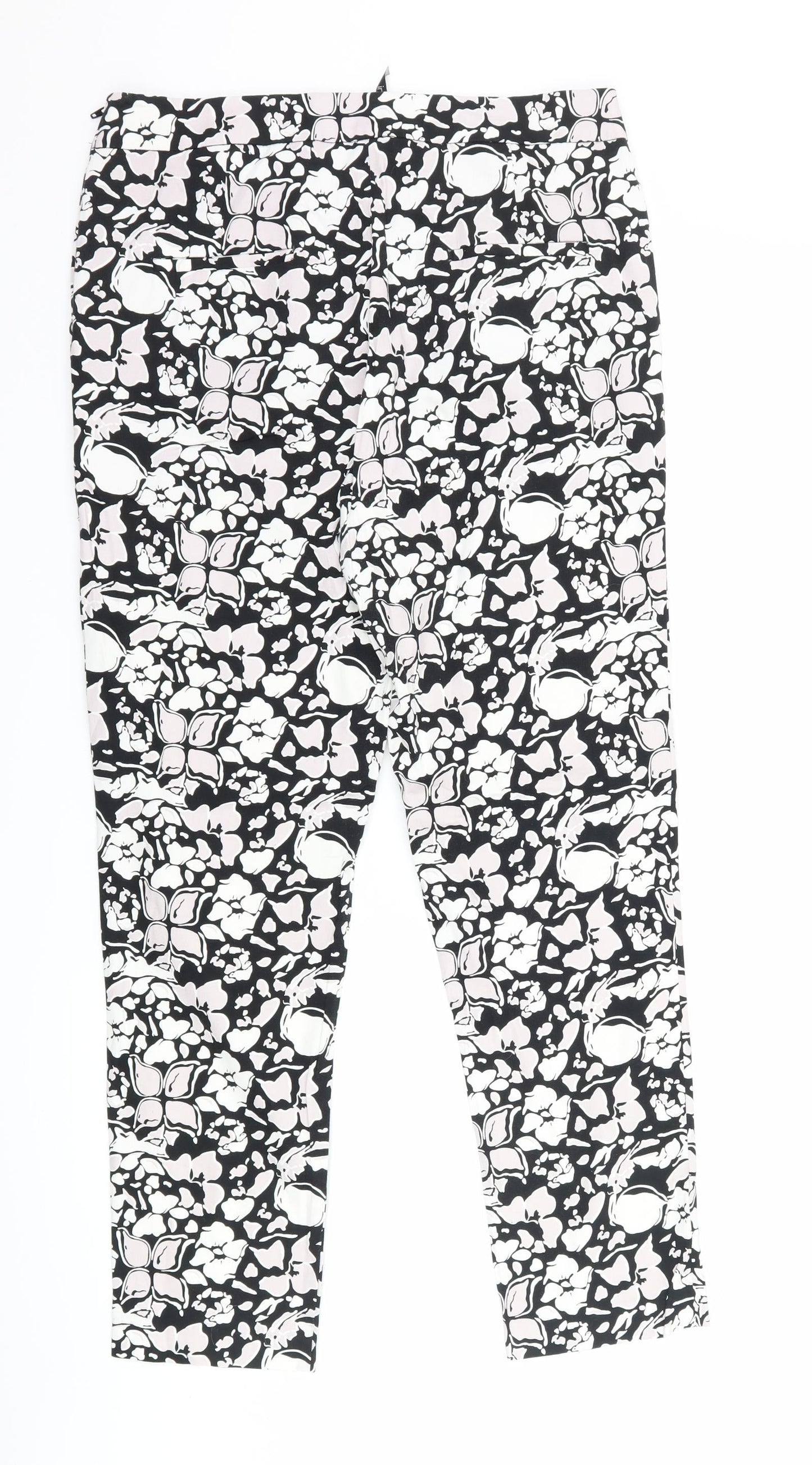 intution Womens Black Floral  Trousers  Size 12 L28 in