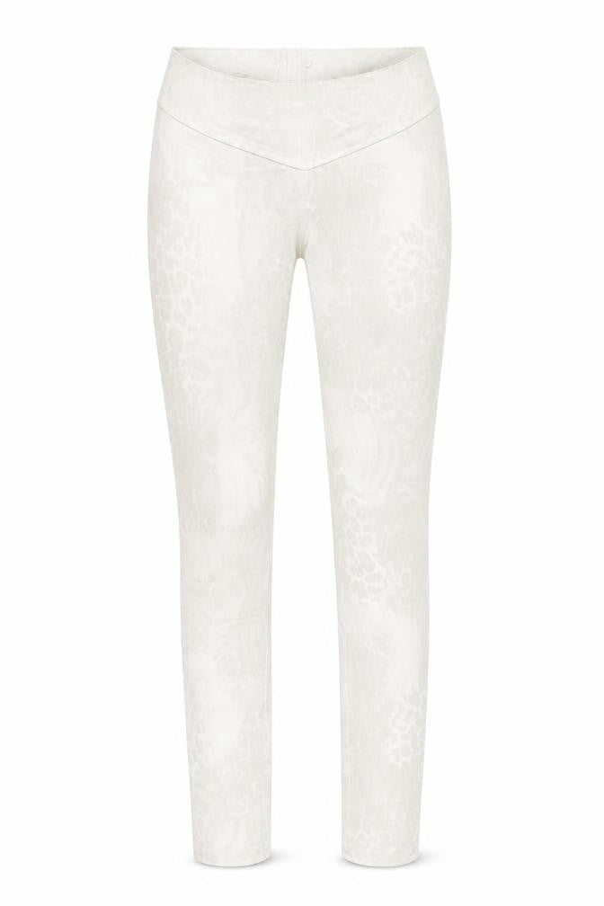 Vero Moda Womens Ivory Animal Print Denim Skinny Jeans Size S L32 in