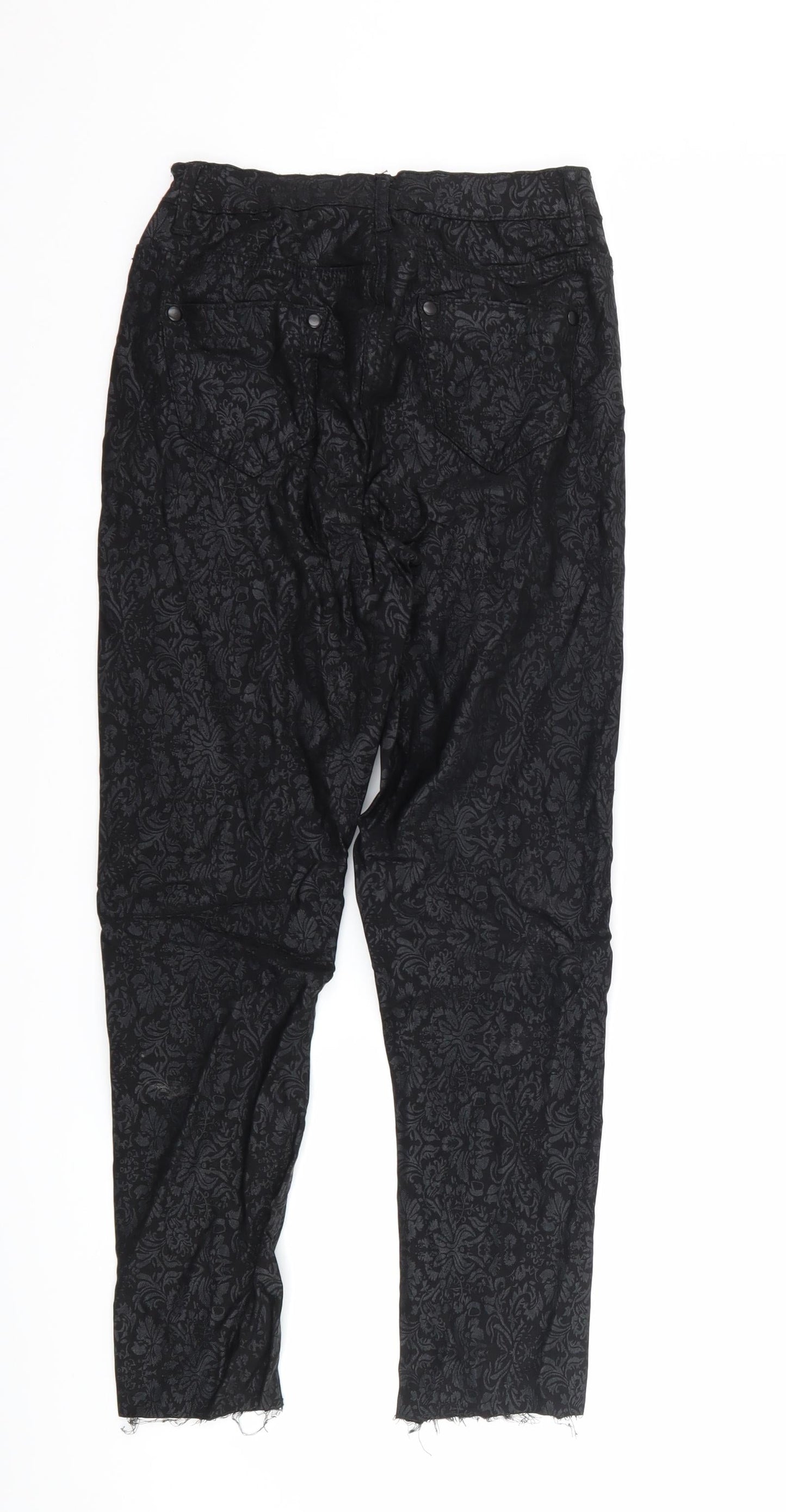 luccd Womens Black Floral  Trousers  Size 8 L23 in
