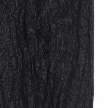 luccd Womens Black Floral  Trousers  Size 8 L23 in