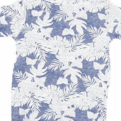 H&M Boys Blue Floral  Basic Polo Size 9-10 Years