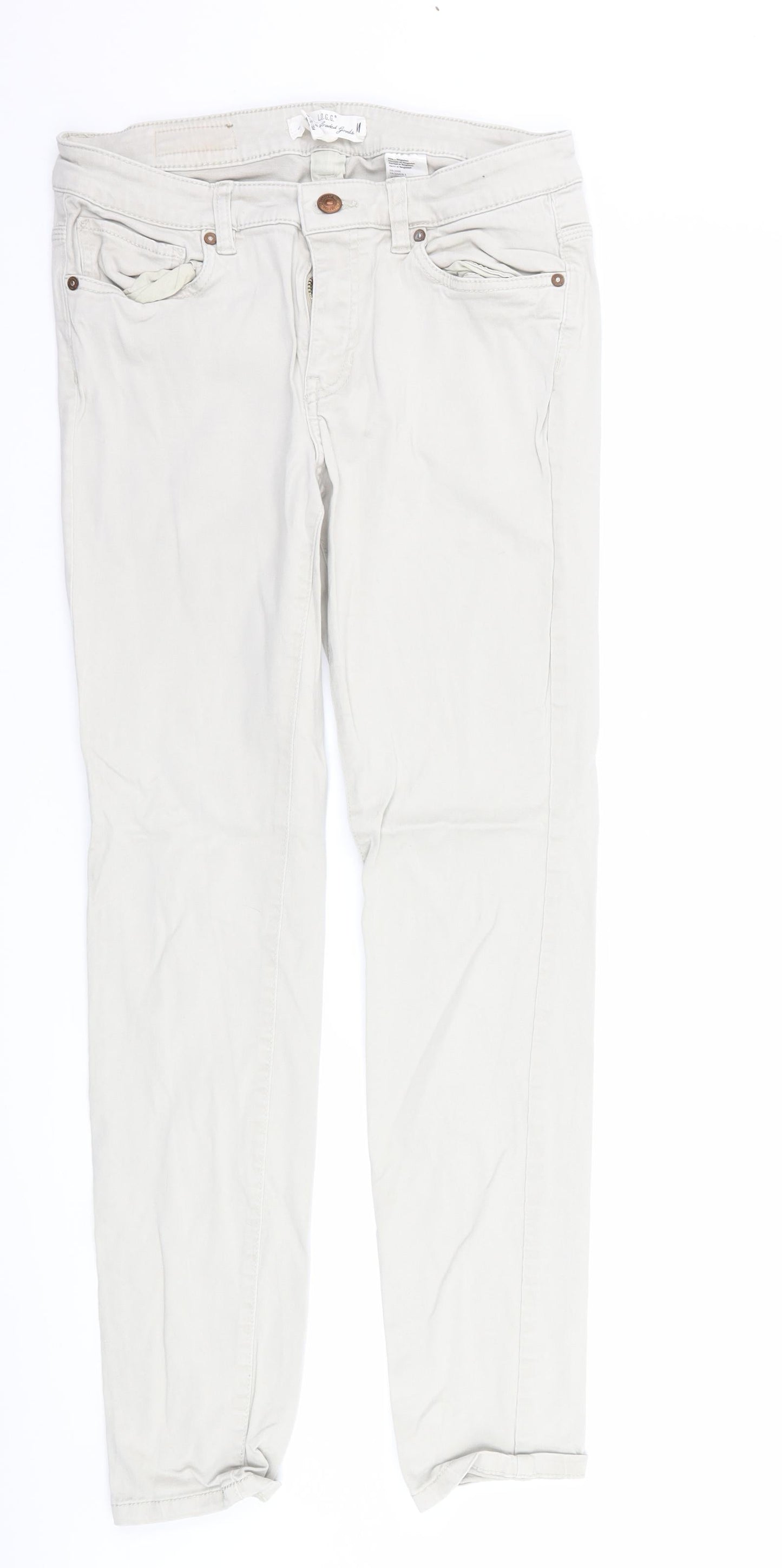 Womens UK Size 12 H&M Regular Fit  Ivory Trousers