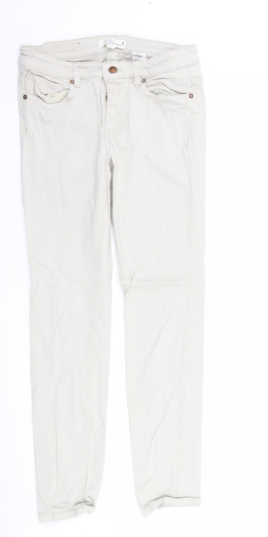 Womens UK Size 12 H&M Regular Fit  Ivory Trousers