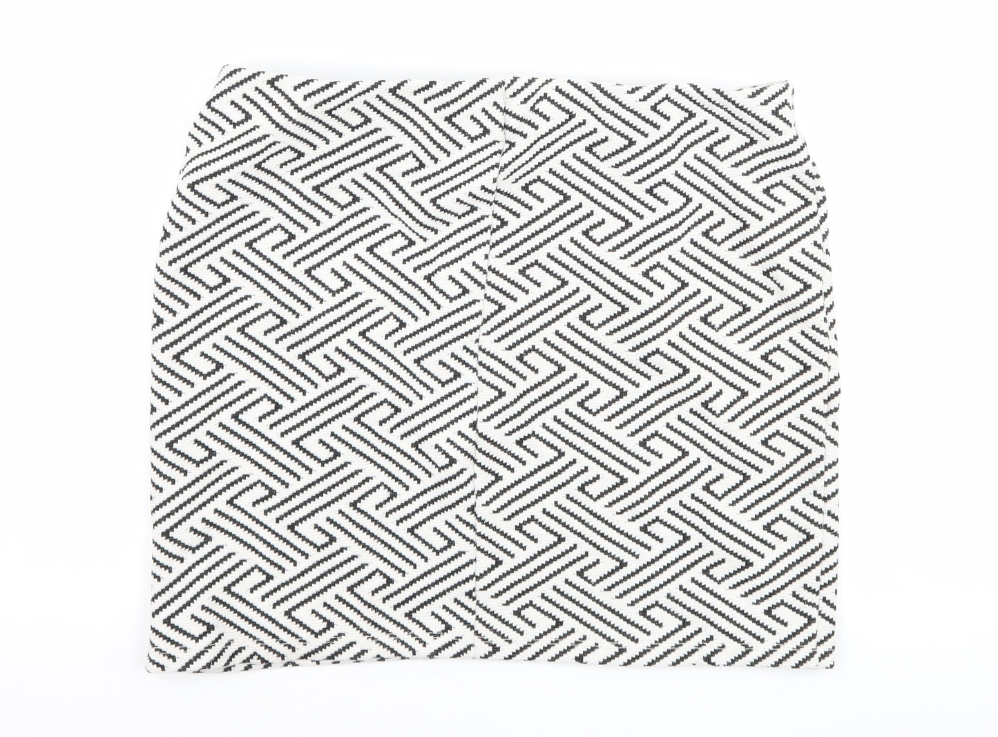 Atmosphere Womens White Geometric  A-Line Skirt Size 14