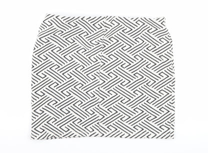Atmosphere Womens White Geometric  A-Line Skirt Size 14